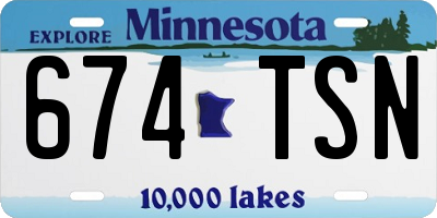MN license plate 674TSN