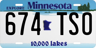 MN license plate 674TSO