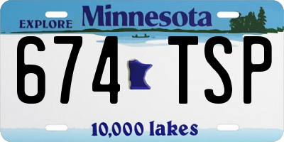 MN license plate 674TSP