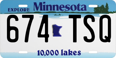 MN license plate 674TSQ