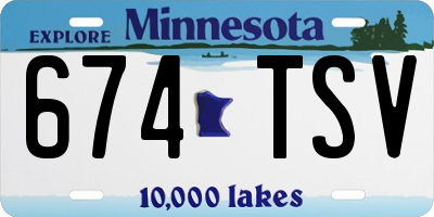 MN license plate 674TSV