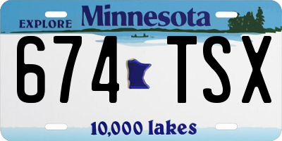 MN license plate 674TSX