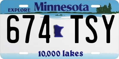 MN license plate 674TSY