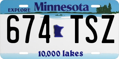 MN license plate 674TSZ