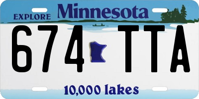 MN license plate 674TTA