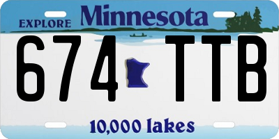 MN license plate 674TTB