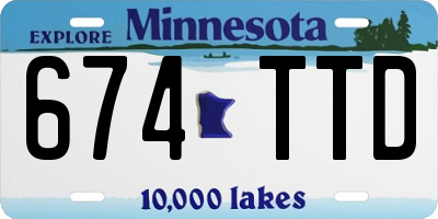 MN license plate 674TTD