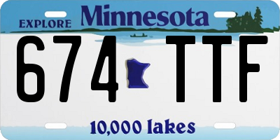 MN license plate 674TTF