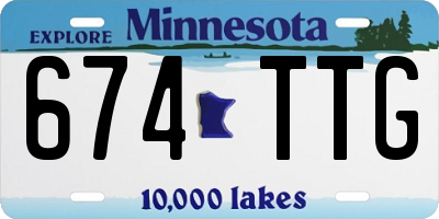 MN license plate 674TTG