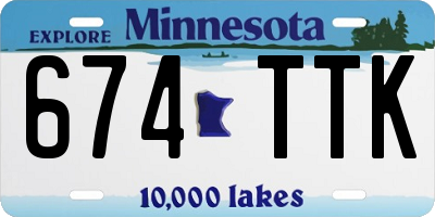 MN license plate 674TTK
