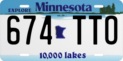 MN license plate 674TTO