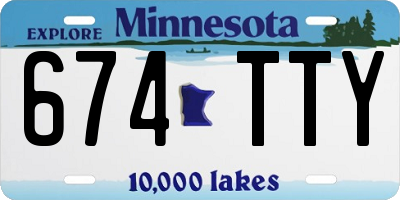 MN license plate 674TTY