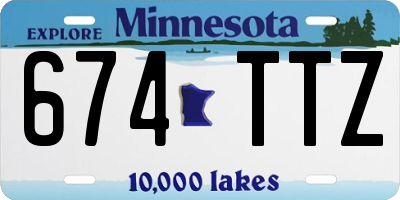 MN license plate 674TTZ