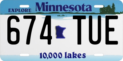 MN license plate 674TUE