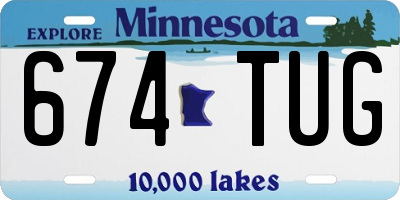 MN license plate 674TUG