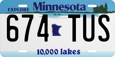 MN license plate 674TUS