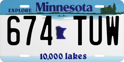 MN license plate 674TUW