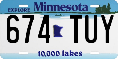 MN license plate 674TUY