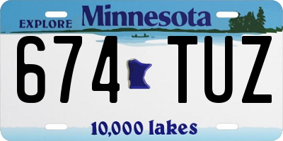 MN license plate 674TUZ