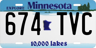MN license plate 674TVC