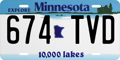 MN license plate 674TVD