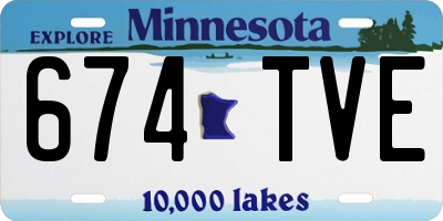 MN license plate 674TVE