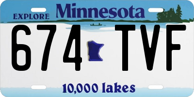 MN license plate 674TVF
