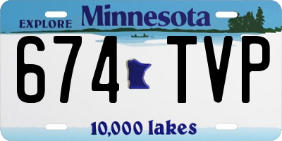 MN license plate 674TVP
