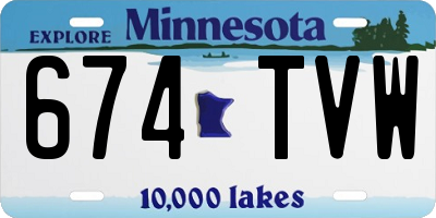 MN license plate 674TVW