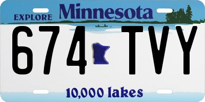 MN license plate 674TVY