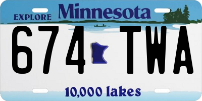 MN license plate 674TWA