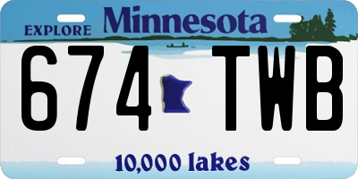 MN license plate 674TWB