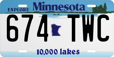 MN license plate 674TWC