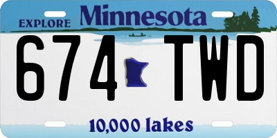 MN license plate 674TWD