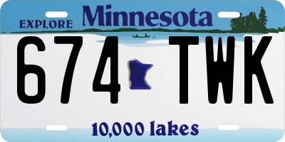 MN license plate 674TWK