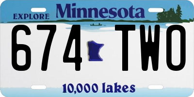 MN license plate 674TWO