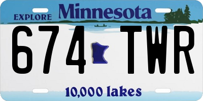 MN license plate 674TWR