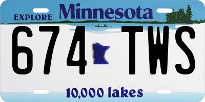 MN license plate 674TWS