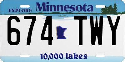 MN license plate 674TWY