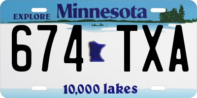 MN license plate 674TXA