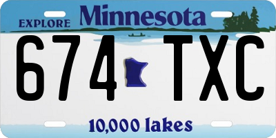 MN license plate 674TXC