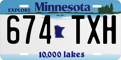 MN license plate 674TXH