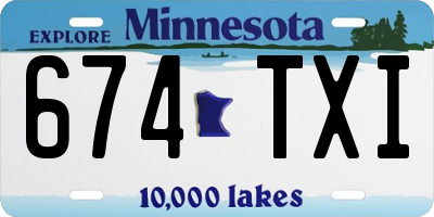 MN license plate 674TXI