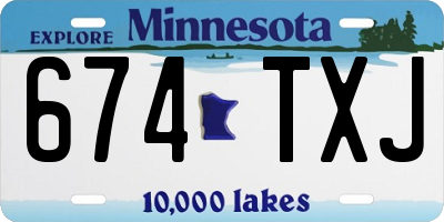 MN license plate 674TXJ