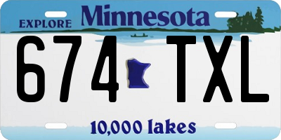 MN license plate 674TXL