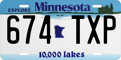 MN license plate 674TXP