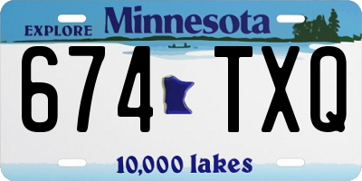 MN license plate 674TXQ