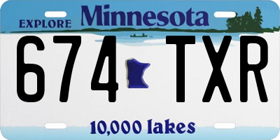 MN license plate 674TXR