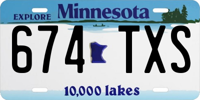 MN license plate 674TXS
