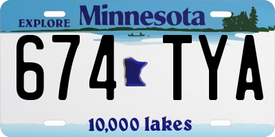 MN license plate 674TYA